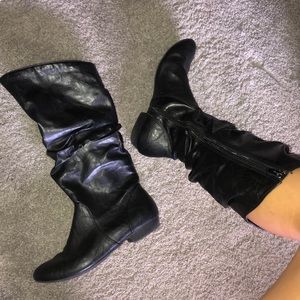 Tall Black Slouch Boots